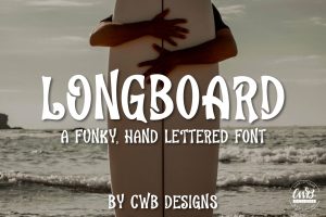Font banner for Longboard funky block lettered font